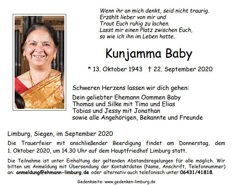 News Photo 1 - Germany - Otta Nottathil - funeral_kunjamma_mammoottil